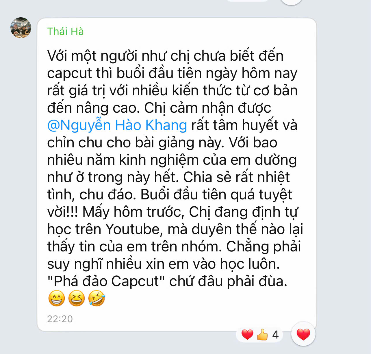 Feedback học viên 5