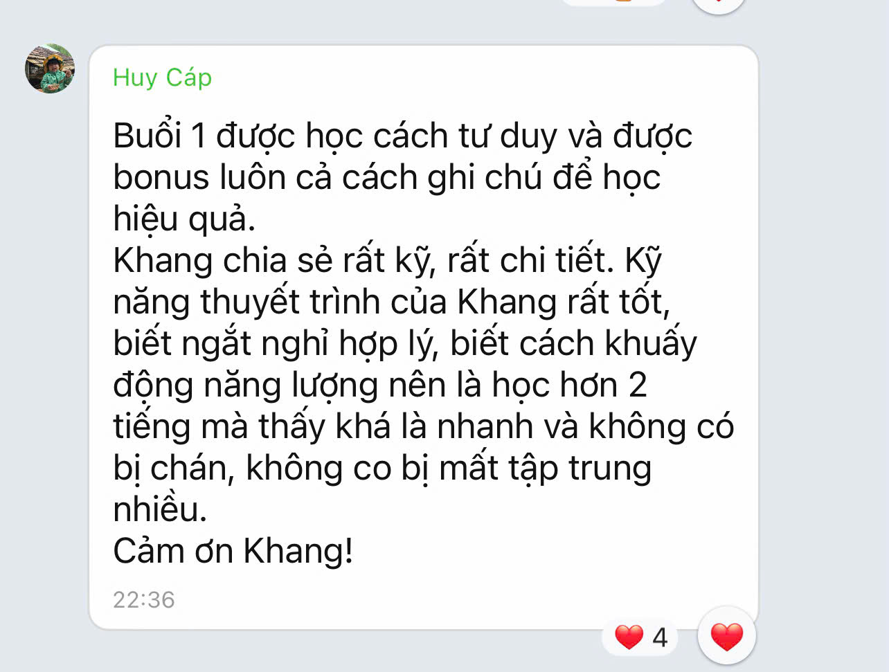 Feedback học viên 3